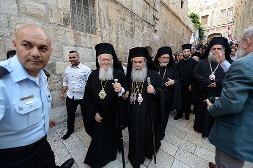 Arrivée du patriarche Bartholomée à Jérusalem