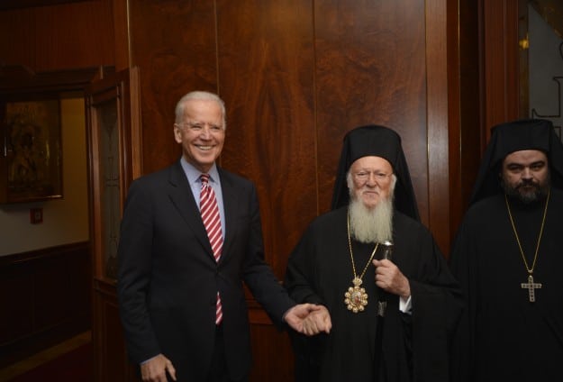 Rencontre du vice-président des États-Unis Joseph Biden et du patriarche œcuménique Bartholomée