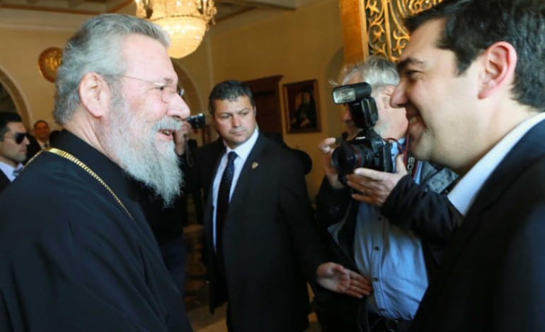 L’archevêque de Chypre Chrysostome a rencontré le Premier ministre grec Alexis Tsipras