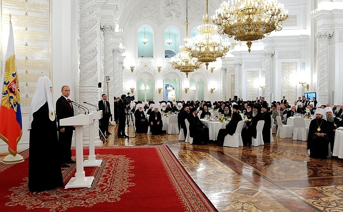 Au Kremlin a eu lieu une réception solennelle à l’occasion du millénaire du trépas du saint prince Vladimir