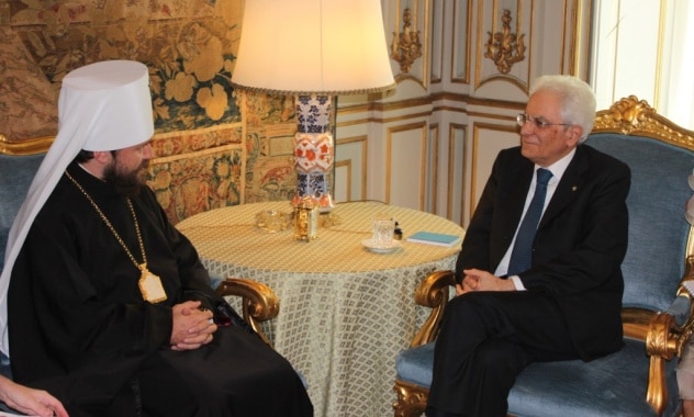 Rome: rencontre du métropolite Hilarion de Volokolamsk avec le président de l’Italie, Sergio Mattarella