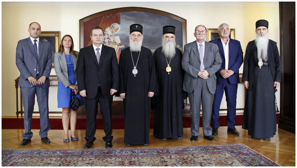 Le patriarche de Serbie Irénée a reçu, le 13 août, Ivica Dačić, premier vice-président du gouvernement serbe, chargé également des Affaires étrangères, ainsi que l’ambassadeur de Serbie auprès de l’UNESCO, le professeur Darko Tanasković