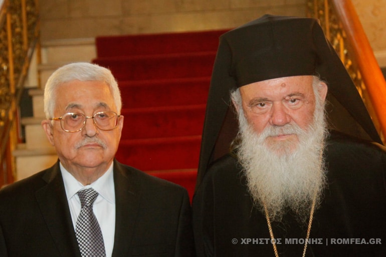 Le président de l’Autorité palestinienne Mahmoud Abbas a rendu visite à l’archevêque d’Athènes Jérôme