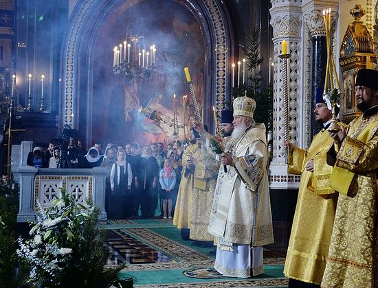 Le patriarche de Moscou Cyrille a célébré la liturgie de la Nativité en la cathédrale du Christ Sauveur