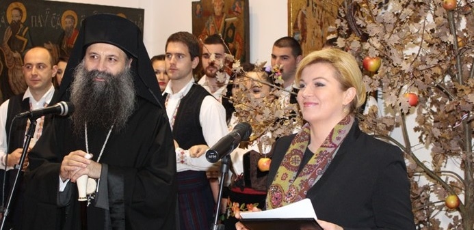 Veillée de Noël en la cathédrale orthodoxe de Zagreb, en présence de la présidente croate Kolinda Grabar-Kitarović
