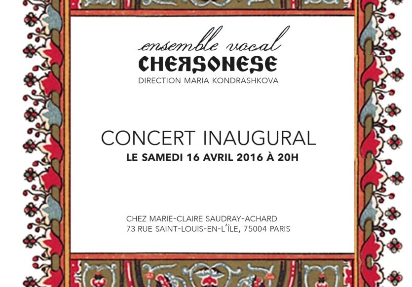 Concert de l’ensemble Chersonèse – le samedi 16 avril