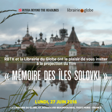 Projection du film « Mémoire des îles Solovki » à la librairie du Globe à Paris