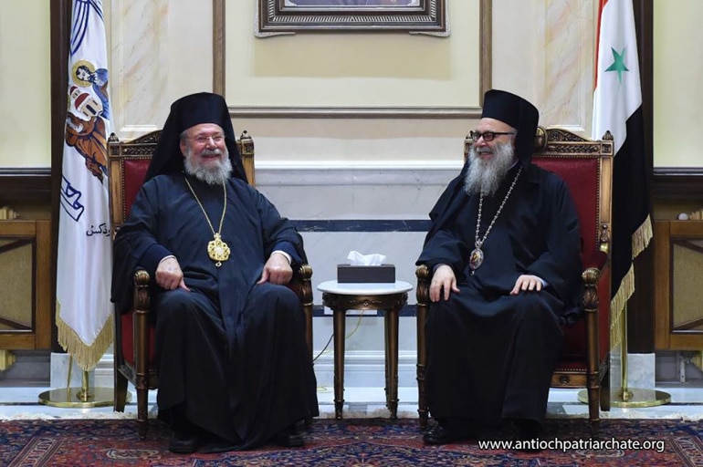 L’archevêque de Chypre Chrysostome II s’est rendu en Syrie