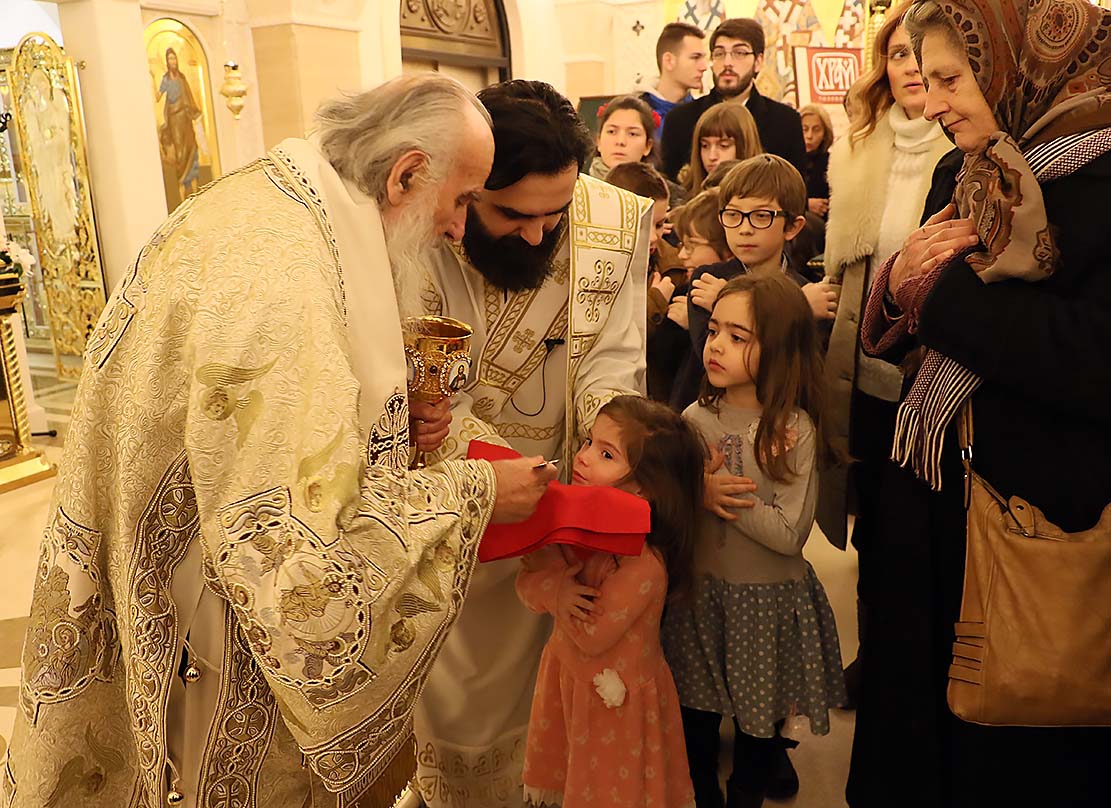 À l’occasion de la fête de St Sava, le patriarche de Serbie Irénée a célébré la liturgie en la cathédrale Saint-Sava à Belgrade