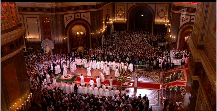 Vidéo des matines et de la liturgie pascales en la cathédrale du Christ Sauveur à Moscou