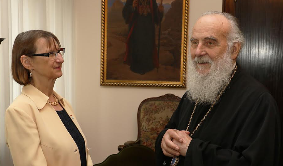 Le patriarche de Serbie Irénée a reçu Mme l’ambassadeur de France pour une visite d’adieu