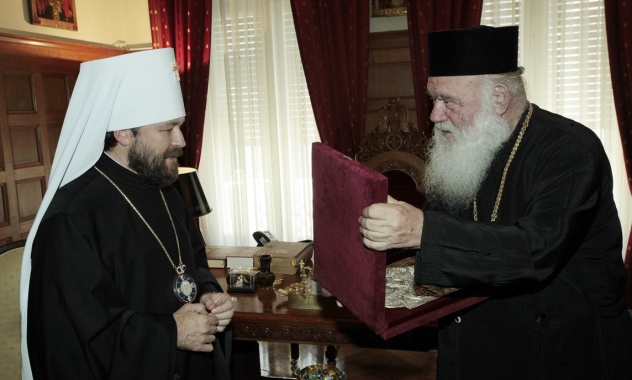 Le métropolite Hilarion de Volokolamsk a rencontré l’archevêque Jérôme d’Athènes