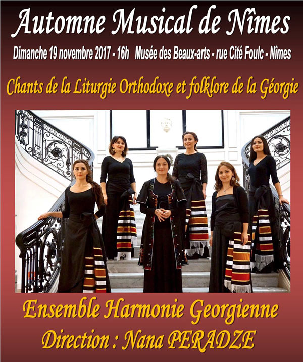 Un concert de l’ensemble Harmonie géorgienne à Nîmes dimanche 19 novembre