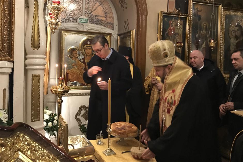 Le président serbe Alexandre Vučić a célébré sa fête familiale (« slava ») à Moscou