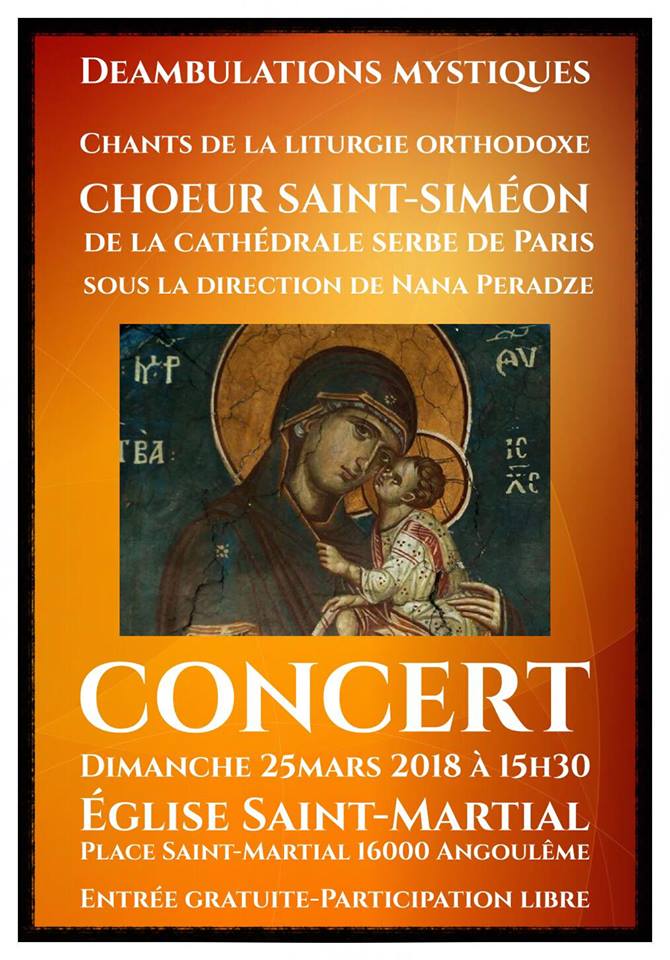 Un concert du chœur Saint-Siméon à Angoulême le 25 mars