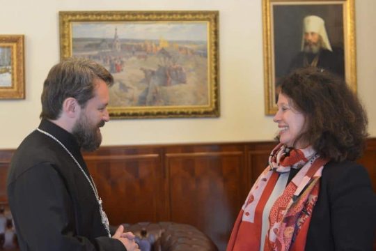 A Moscou, rencontre du métropolite Hilarion de Volokolamsk et de l’ambassadrice de France en Russie