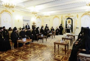 Allocution du patriarche de Moscou Cyrille aux délégations des Églises orthodoxes locales venues à Moscou pour la célébration du baptême de la Rus’ Allocution du patriarche de Moscou Cyrille aux délégations des Églises orthodoxes locales venues à Moscou pour la célébration du baptême de la Rus’