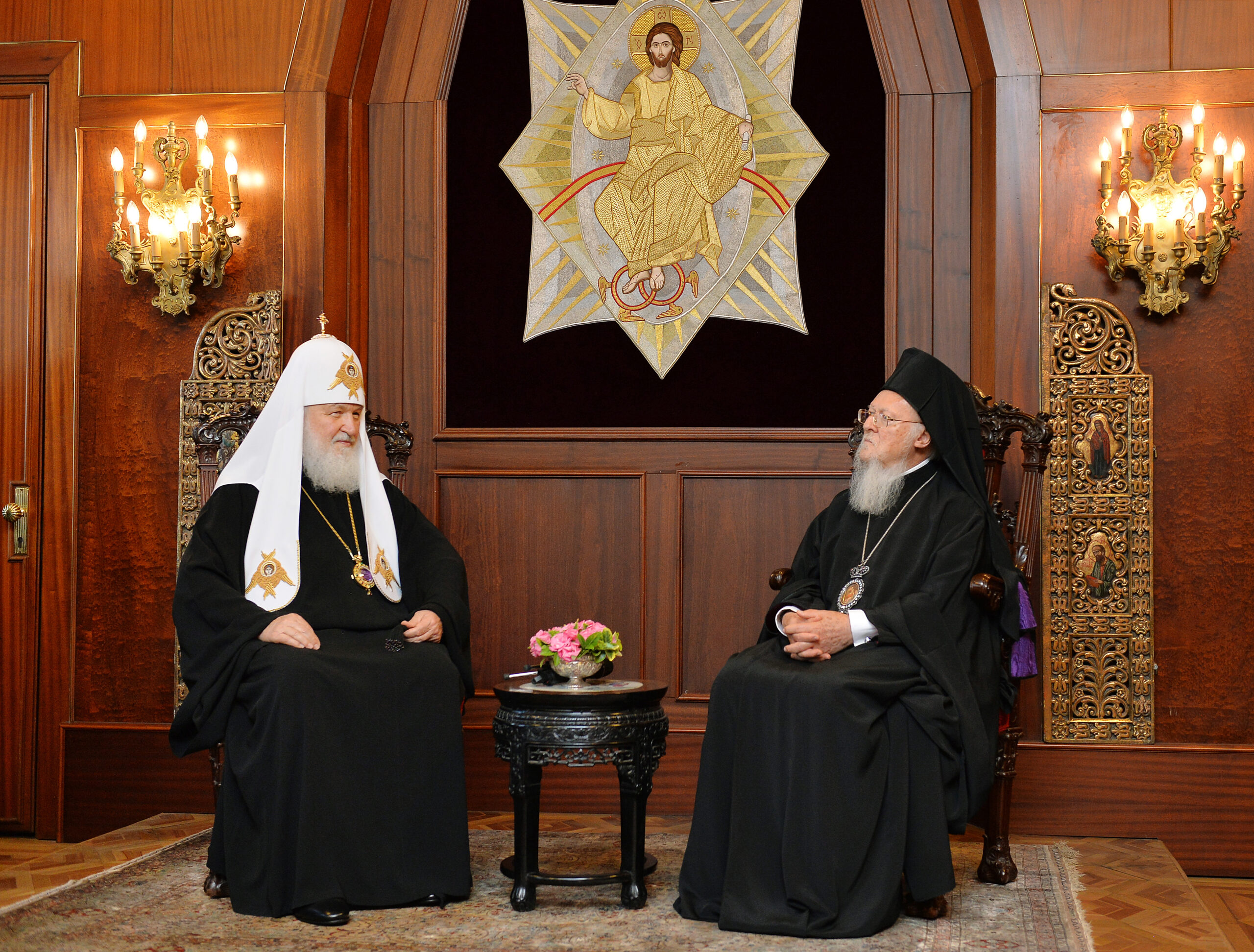 Fin de la rencontre entre le patriarche Bartholomée et le patriarche Cyrille