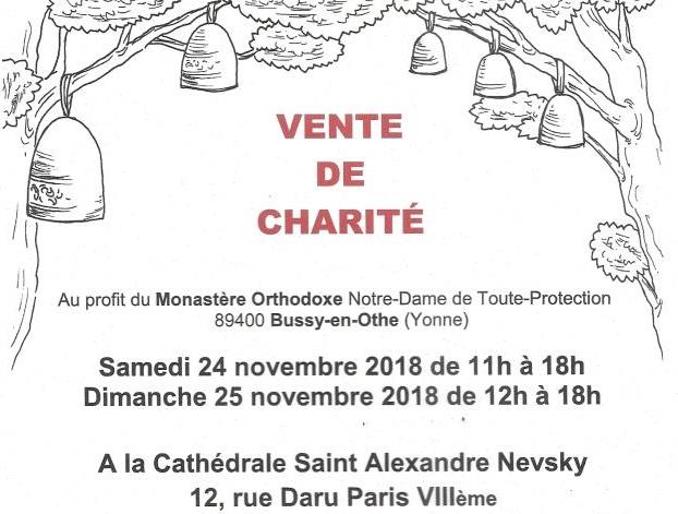 Paris, les 24 et 25 novembre : une vente de charité au profit du monastère orthodoxe notre-dame de toute-protection de bussy en othe