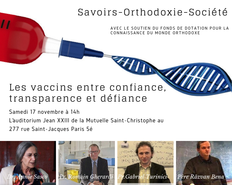 Conférence : “Les vaccins entre confiance, transparence et défiance: à la recherche d’un discernement éclairé” – samedi 17 novembre