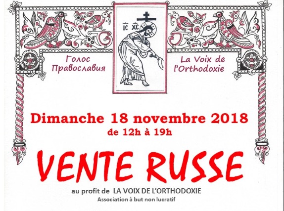 Une vente russe au profit de “La Voix de l’orthodoxie” à Paris le 18 novembre