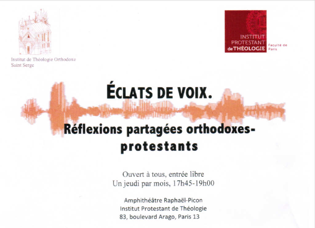 Réflexions partagées orthodoxes-protestants : « Éclat de voix »