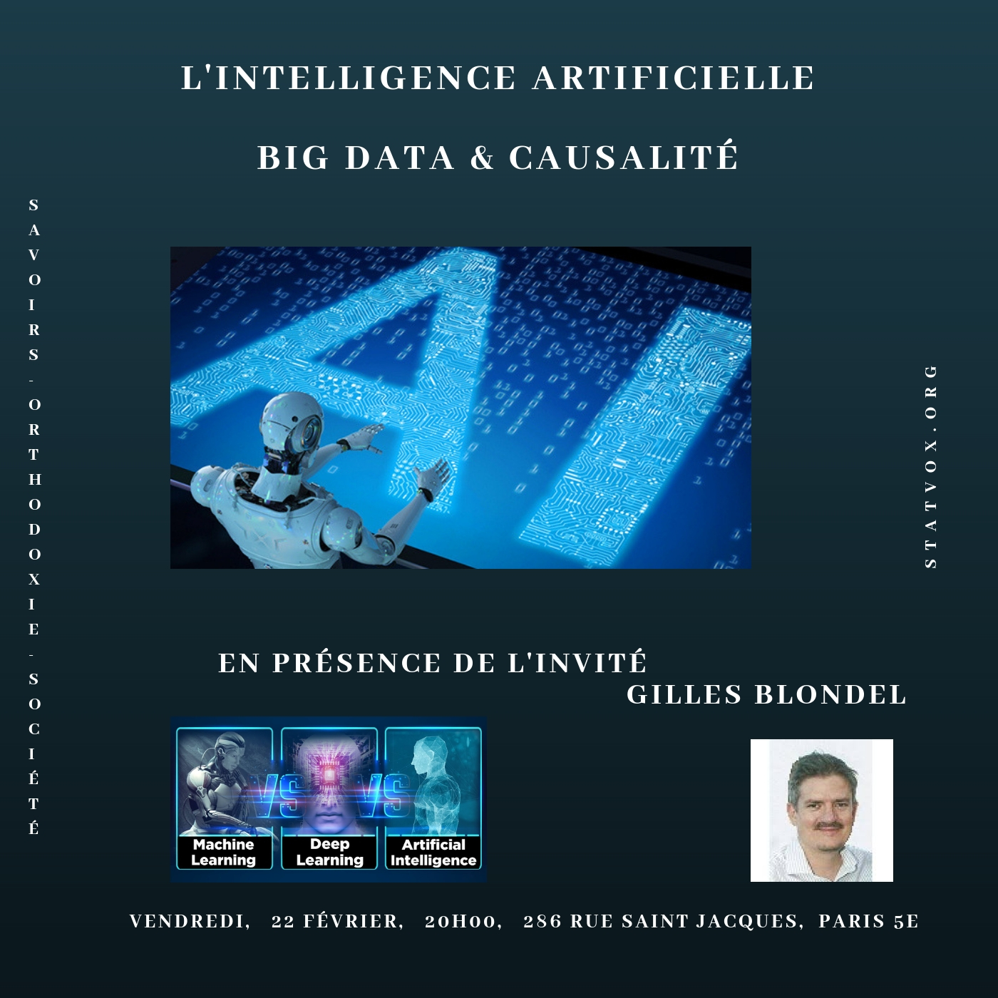 Conférence : « l’intelligence artificielle, le bigdata et la causalité » – vendredi 22 février