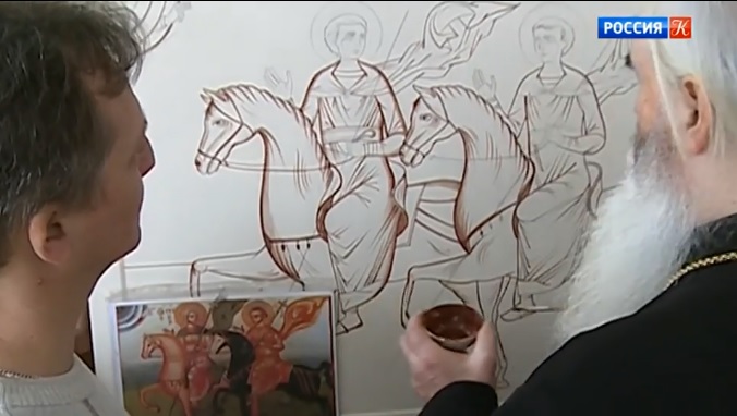 Russian iconographers recreate a 13th century icon