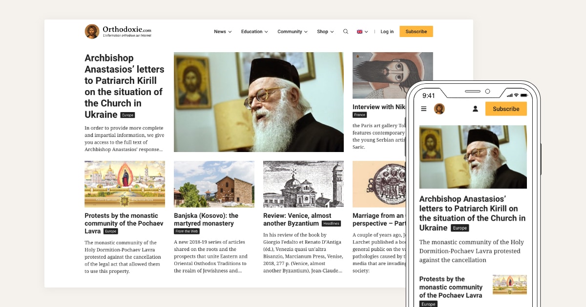 Bienvenue sur le nouveau Orthodoxie.com !
