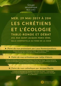 « Les chrétiens et l’écologie », table-ronde et débat à Paris le 29 mai
