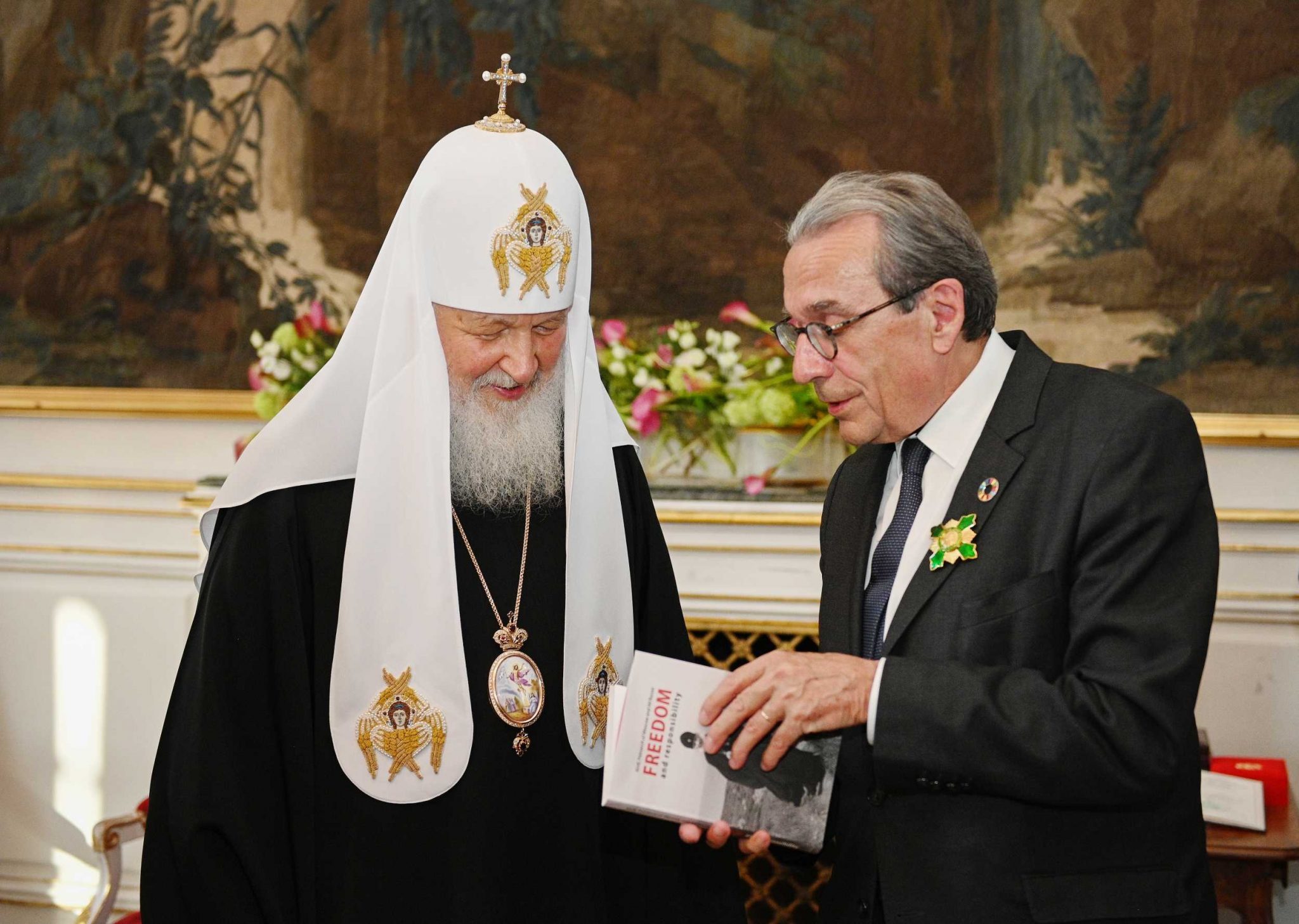 Rencontre du patriarche de Moscou Cyrille et du maire de Strasbourg, Roland Ries