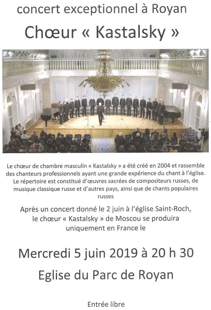 Un concert du chœur Kastalsky à Royan le 5 juin