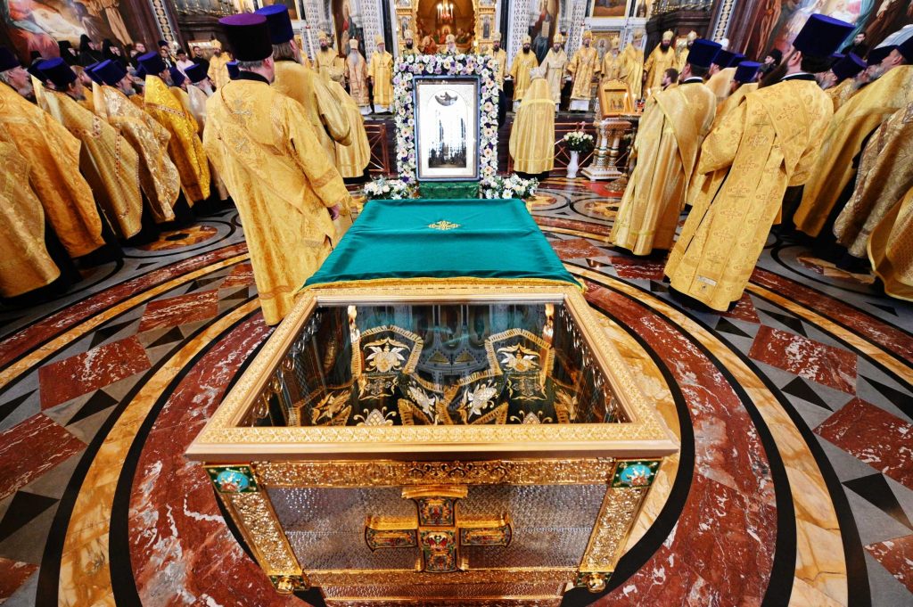 For the first time, the relics of holy Prince Peter and Princess Febronia, protectors of the Christian family, came to Moscow