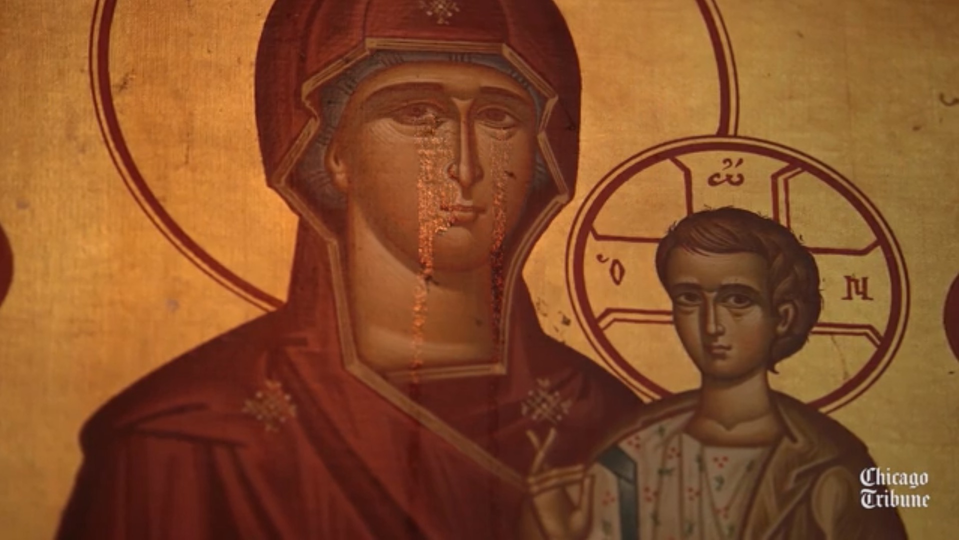 Des larmes sont apparues sur une icône de la mère de dieu dans une église grecque de chicago