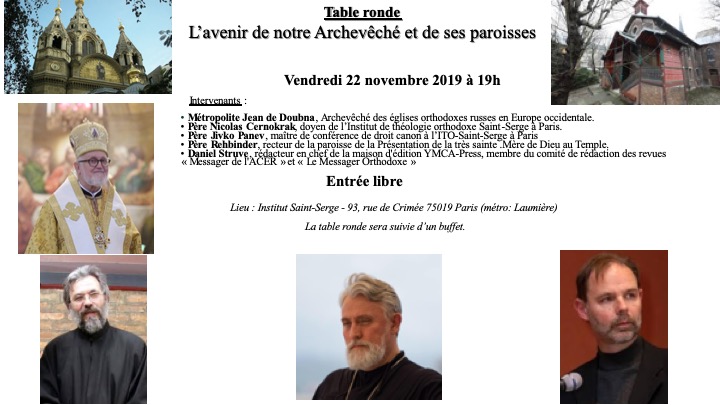 Une table ronde sur « L’avenir de l’Archevêché et de ses paroisses » aura lieu le 22 novembre à Paris