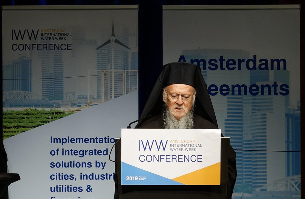 Intervention du patriarche Bartholomée lors de la semaine de l’eau à Amsterdam le 4 novembre 2019