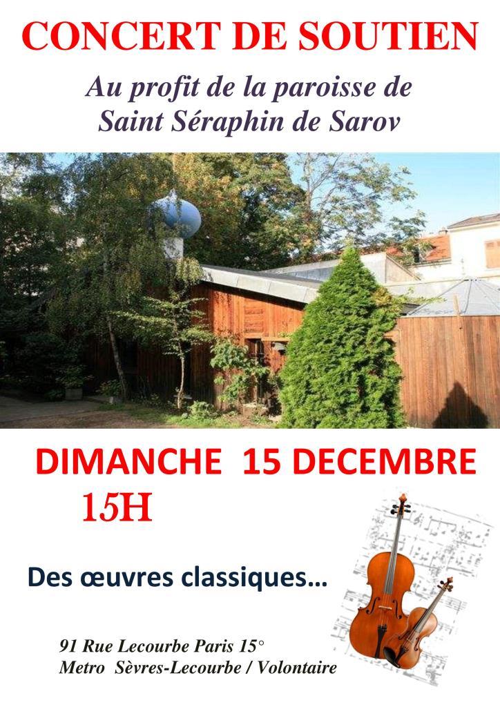 Un concert de soutien au profit de la paroisse Saint-Séraphin de Sarov à Paris