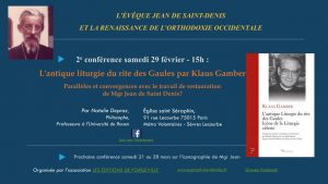 Conférence : « L’antique liturgie du rite des Gaules » par Natalie Depraz, le 29 février à Paris