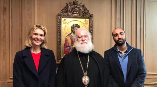 Le patriarche d’Alexandrie a rencontré la scénariste et régisseur du film « L’homme de Dieu » (Saint Nectaire d’Égine)