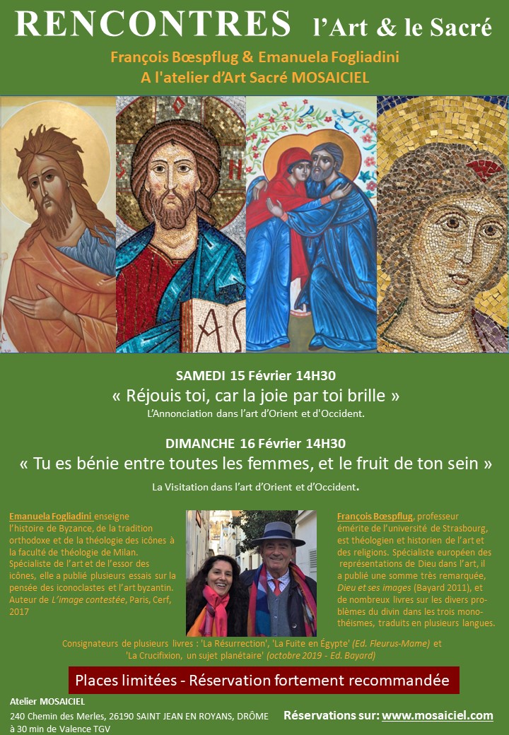 Une rencontre « l’art et le sacré », les 15 et 16 février sur l’annonciation et la visitation dans l’art d’orient et d’occident