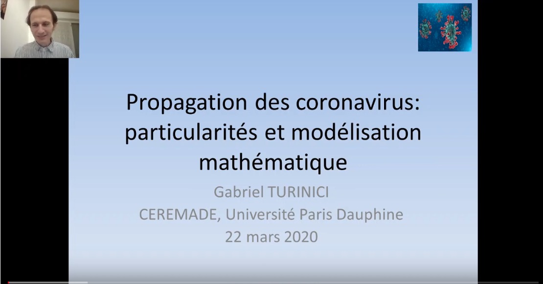 Gabriel Turinici : “propagation des coronavirus – particularité et modélisation mathématique”