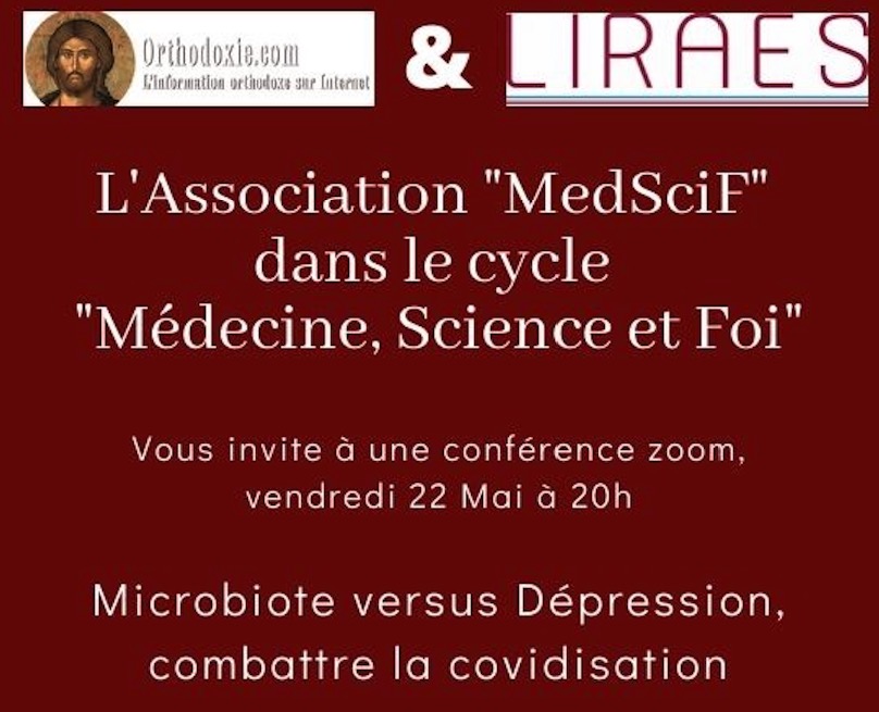 « Microbiote versus dépression, combattre la covidisation », nouvelle conférence dans le cycle « Médecine, Science et Foi » le 22 mai
