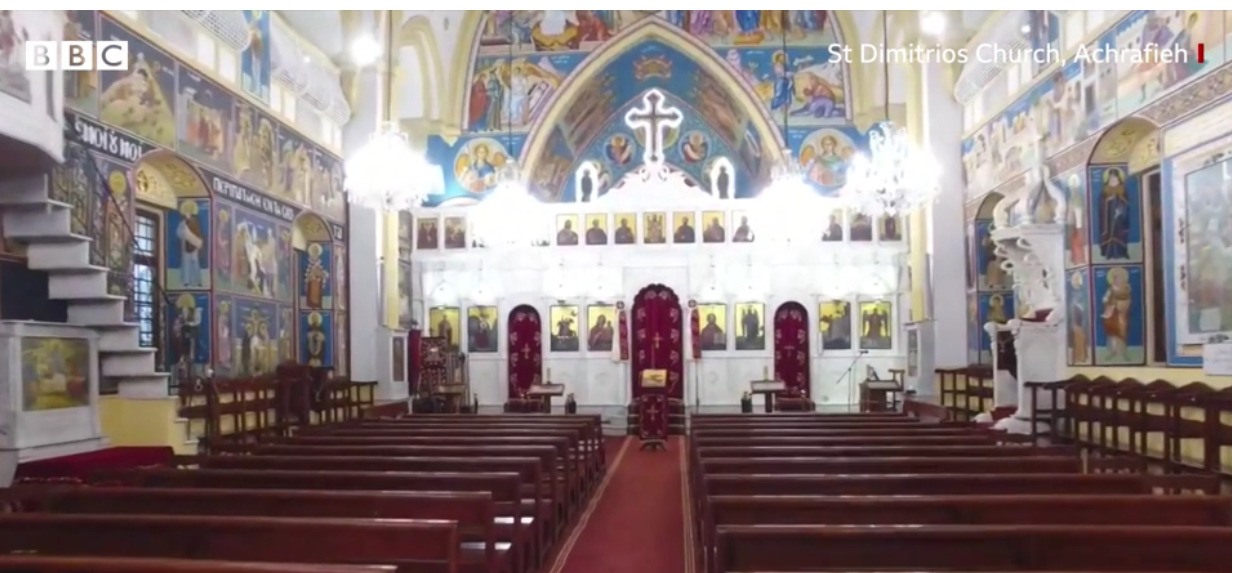 Le sanctuaire de l’église orthodoxe Saint-Dimitri, à Beyrouth, a été miraculeusement préservé après l’explosion