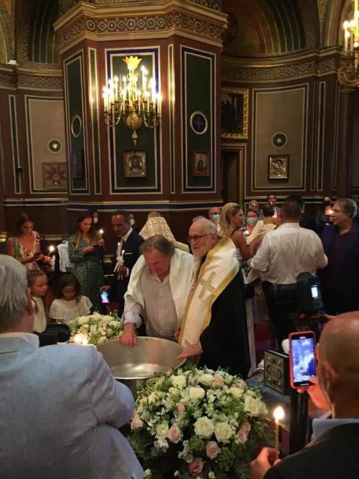 Baptême de l’acteur Gérard Depardieu à la cathédrale Saint-Alexandre-Nevsky à Paris