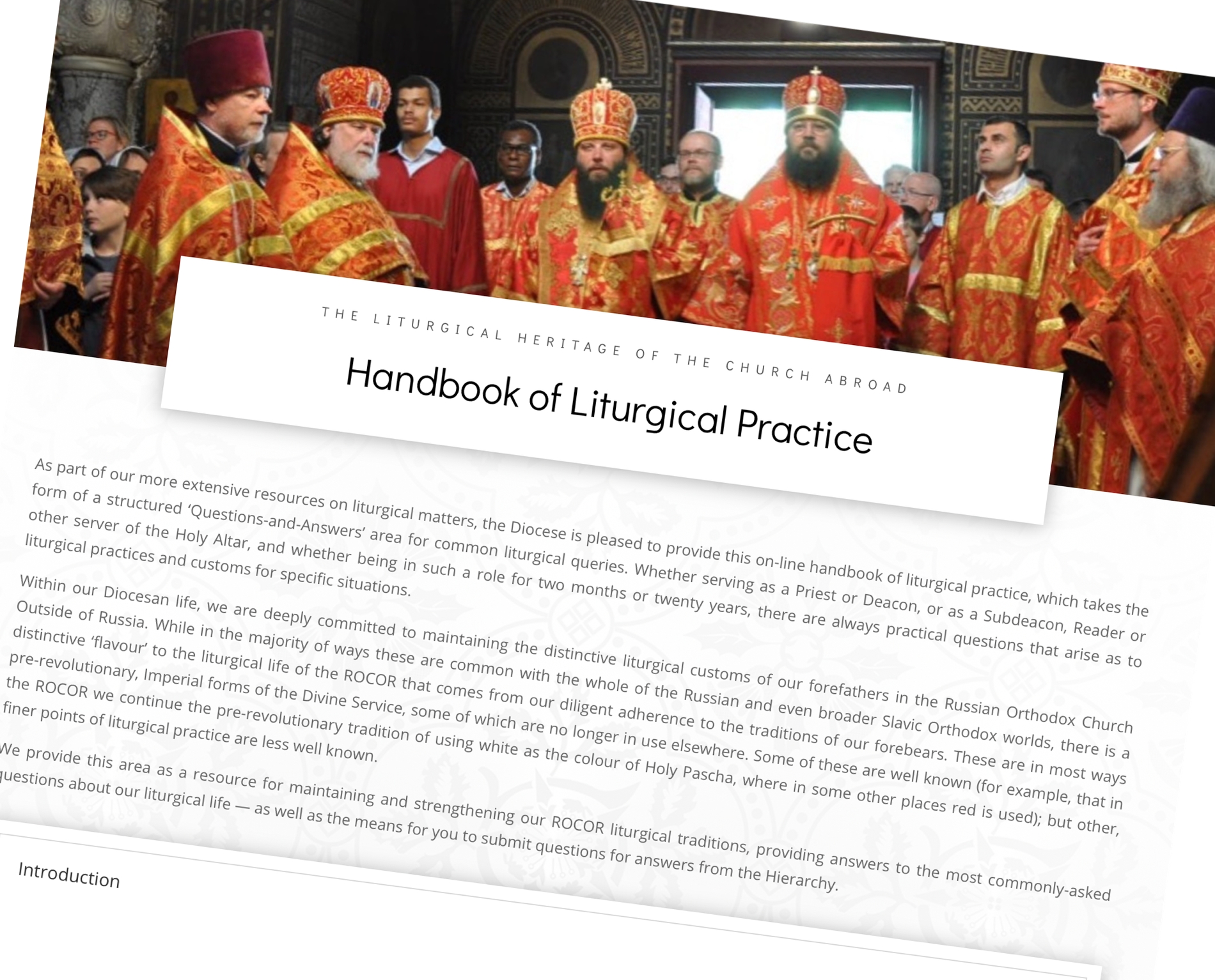 Le manuel des pratiques liturgiques de l’Église orthodoxe russe hors-frontières est publié en ligne, en russe et en anglais
