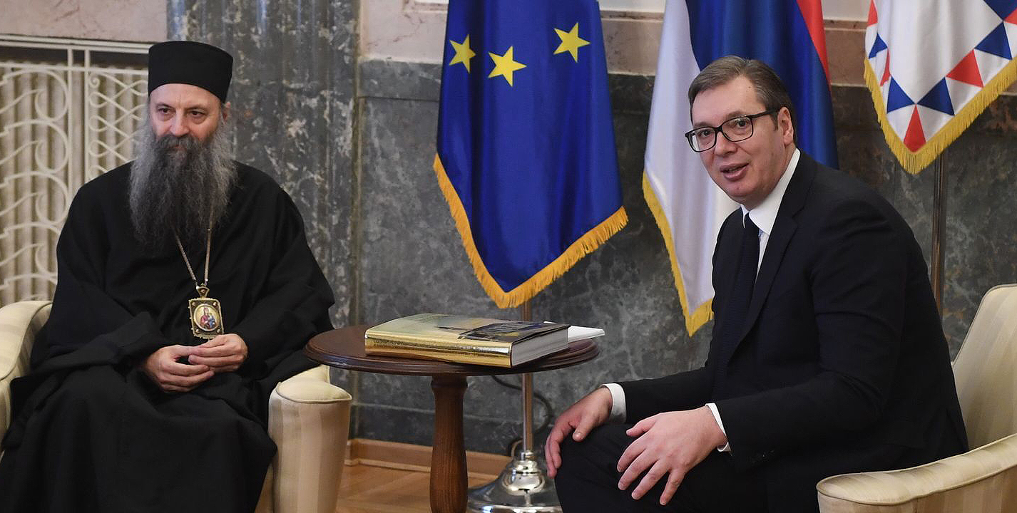 Rencontre du patriarche Porphyre avec le président serbe Aleksandar Vučić