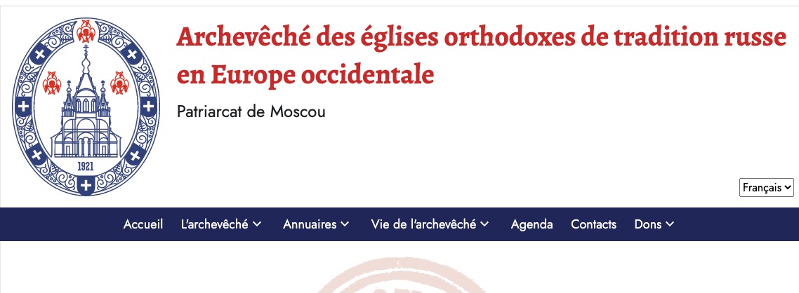Nouveau site internet de l’archevêché des églises orthodoxes de tradition russe en europe occidentale