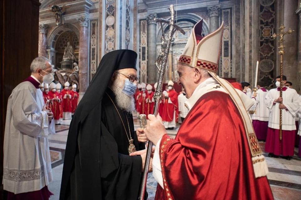Rencontre du patriarche Jean X avec le pape François