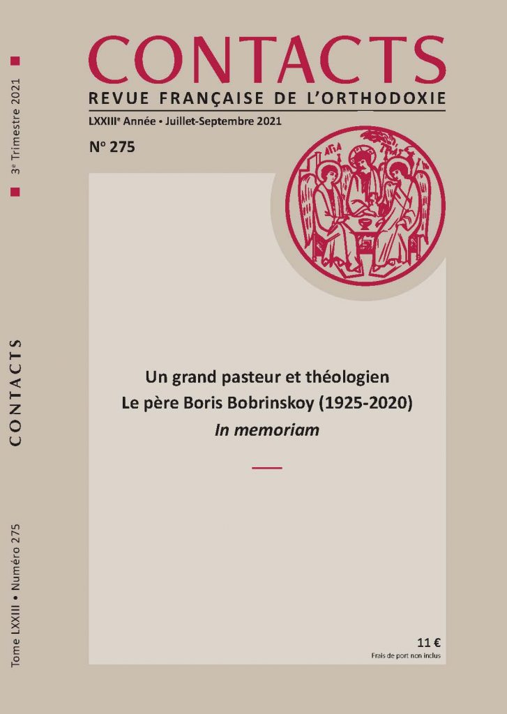 Un volume de la revue Contacts dédié au père Boris Bobrinskoy (1925-2020)