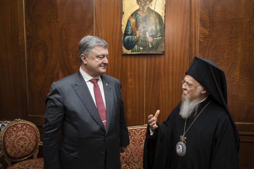 Le patriarche Bartholomée a félicité M. Porochenko à l’occasion de l’anniversaire de l’autocéphalie ukrainienne